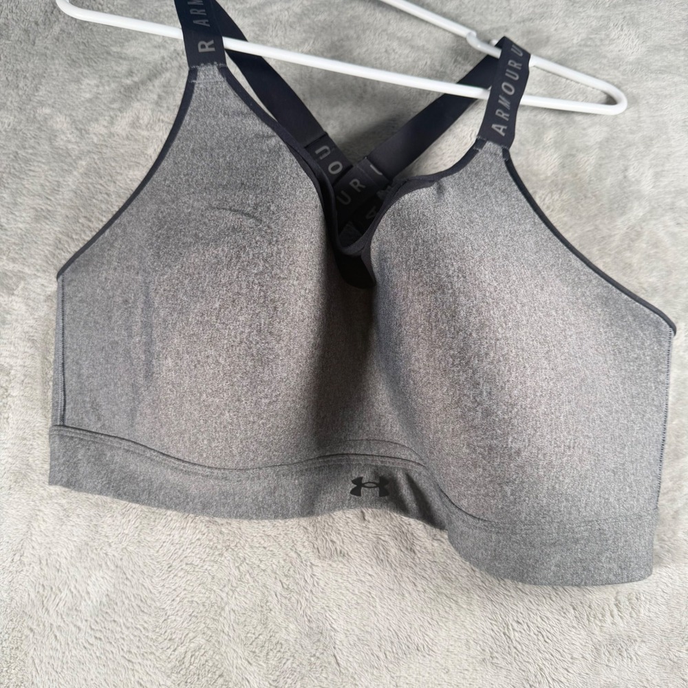 Under Armour Heather Gray High Support Sports Bra 2X 50/52 Adjustable Straps